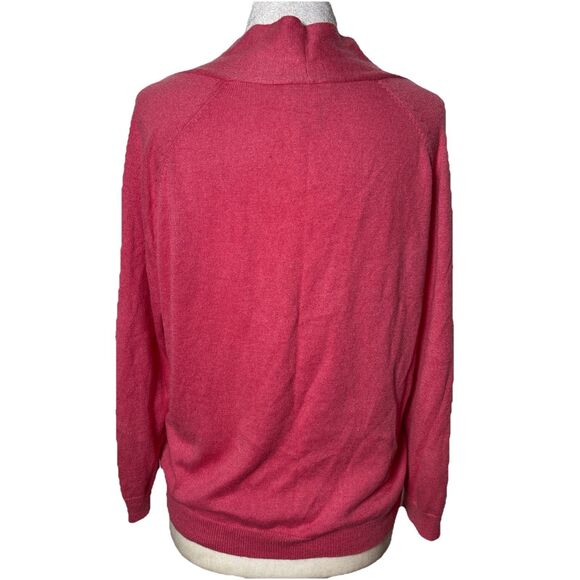 Chico’s Pink Silk Blend Angora Cardigan Women’s SZ 0 Open Front 2 Button Sweater - Picture 3 of 6